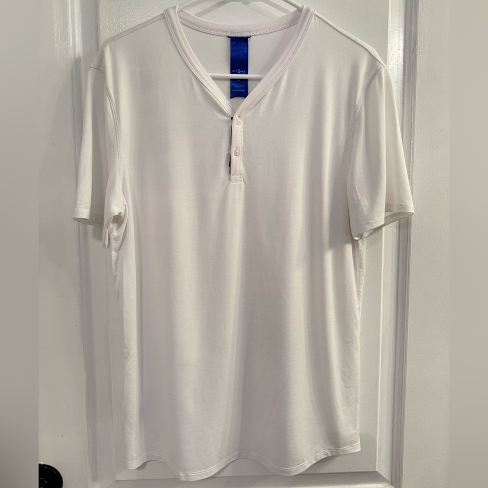 Kit and Ace Tech Henley Short Sleeve White Small